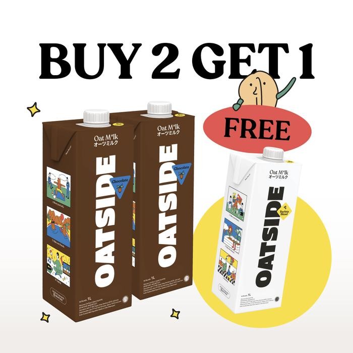 

Pilihan- (Buy 2 Get 1 Free) Oatside Oatmilk Chocolate 2L + Barista Blend 1L Susu Oat Rasa