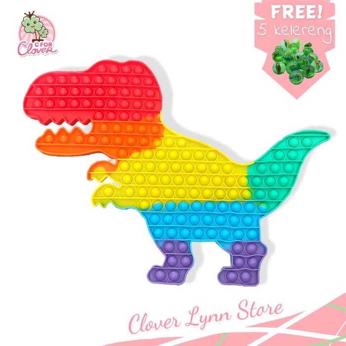 Pilihan- Pop It Dino Rainbow Xxxl Super Jumbo / Dinosaurus Popit Its Murah Lucu