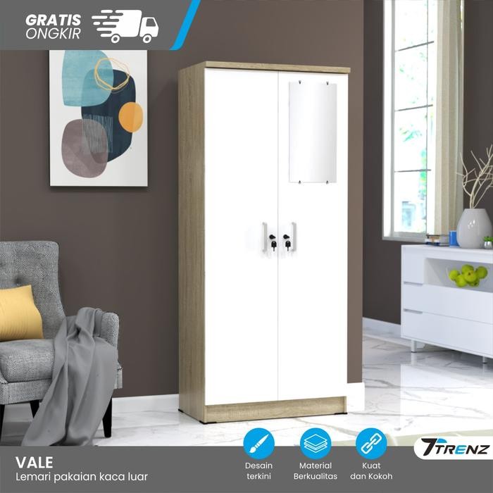 lemari pakaian kayu minimalis lemari wardrobe baju gantung cermin kaca