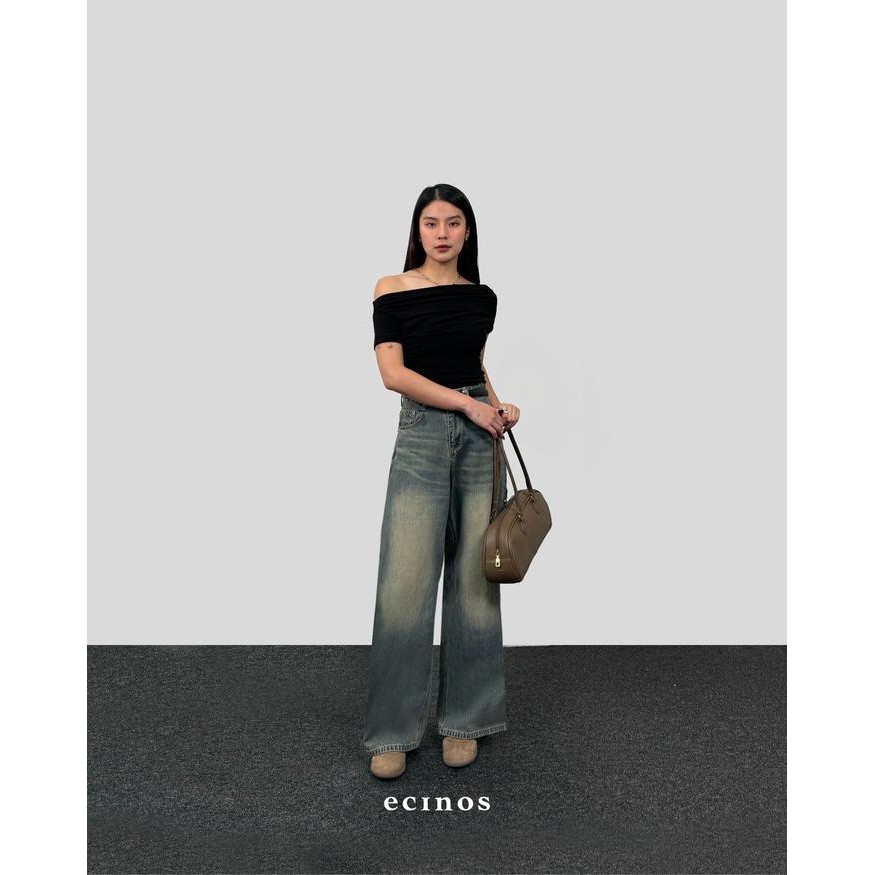 Ecinos - Denim Wide Jeans Celana Wanita Celana Jeans Wanita Promo 