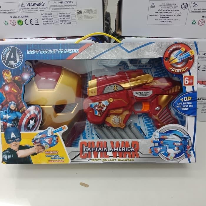 ASLI Topeng Avengers + Pistol Ironman/Spiderman/Hulk READY STOCK