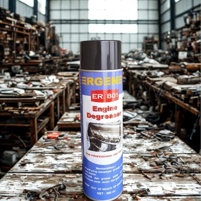 ERGENE PEMBERSIH KERAK MEMBANDEL MESIN ER.801 DEGREASER SOLVENT 500ML AEROSOL UNTUK INDUSTRI &
