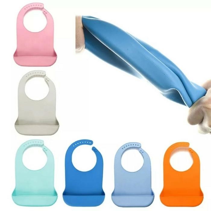 Celemek Makan Dewasa Addult Apron Bib Tahan Air Waterproof Silicone