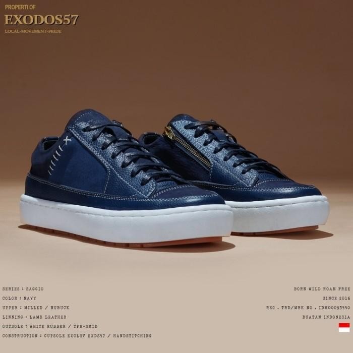 SEPATU EXODOS57 SAGIO NAVY SEPATU BIKERS ORIGINAL