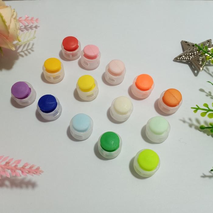 

New (PART 1) Stopper Klakson Bening 1,7Cm Warna Warni Untuk Stoper Tali