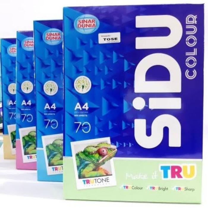 

OJ SIDU Kertas HVS Warna A4 70gr Copier 1 Rim (500 Lembar) Kertas Hvs A4 Kertas Fotocopy
