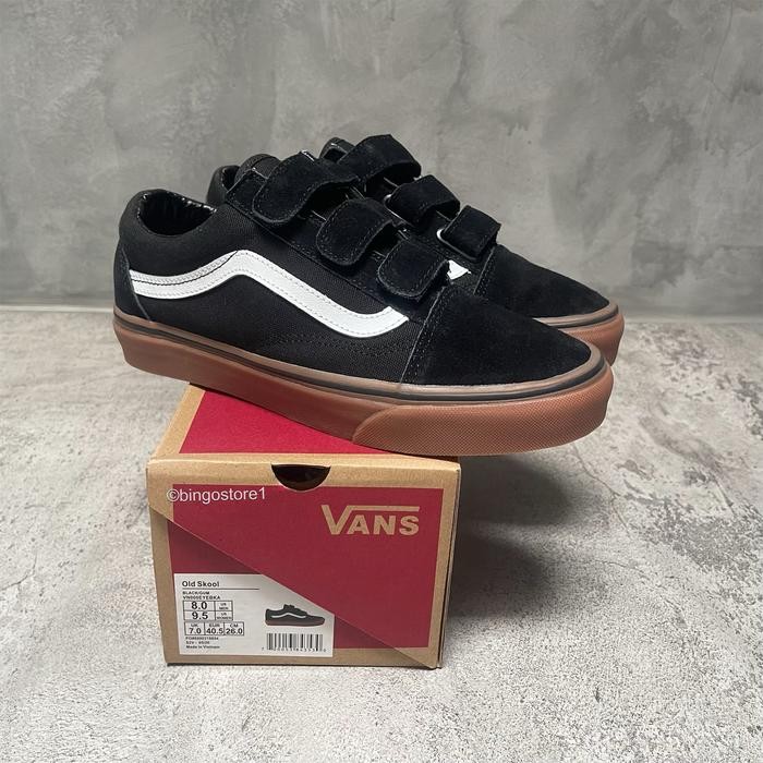 Hemat Vans Velcro Original Black Gum - Vans Classic Velcro Terlariss 