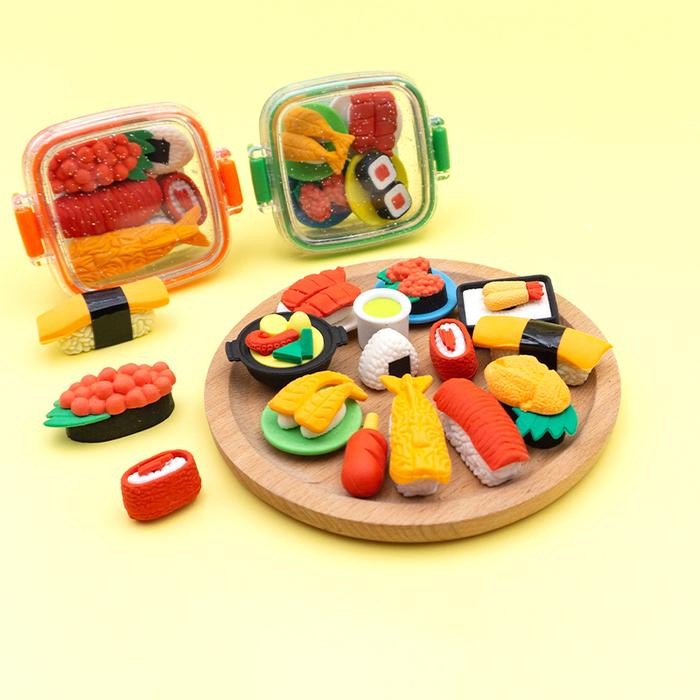 

New Penghapus karakter bentuk sushi makanan sensory play anak 1set(1kotak) Stationery Hijau