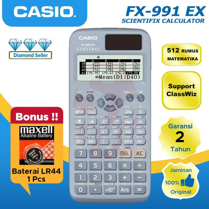 

Casio Kalkulator Sains FX-991 EX 552 Rumus Matematika Layar LCD High Resolution Garansi 2 Tahun