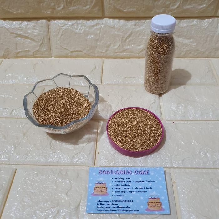 

Stok Baru sprinkle trimit sugar pearl gold hiasan kue/cupcake