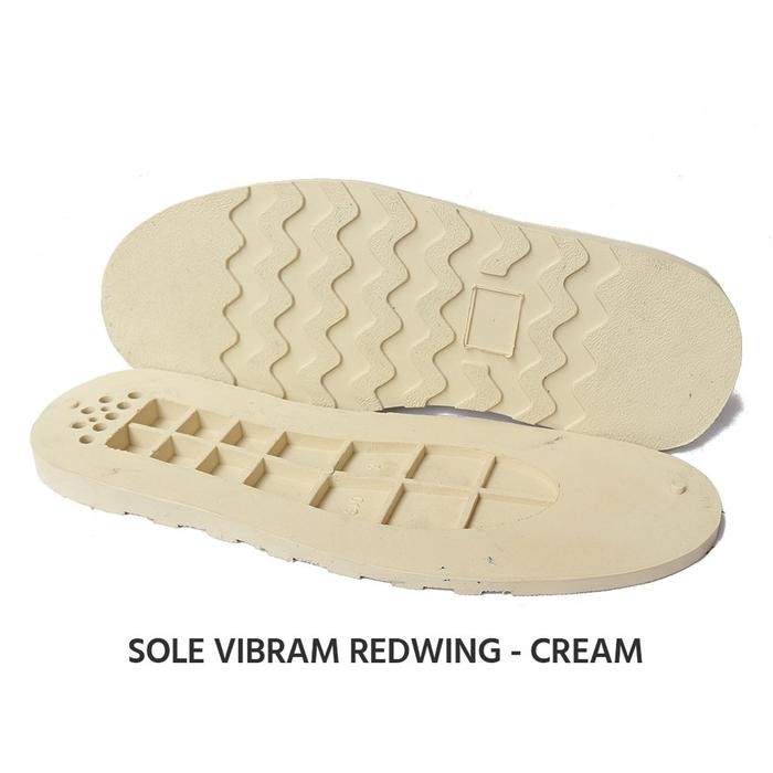 Pilihan- Sol Redwing Vibram Hitam Dan Krem Karet, Sol Potong