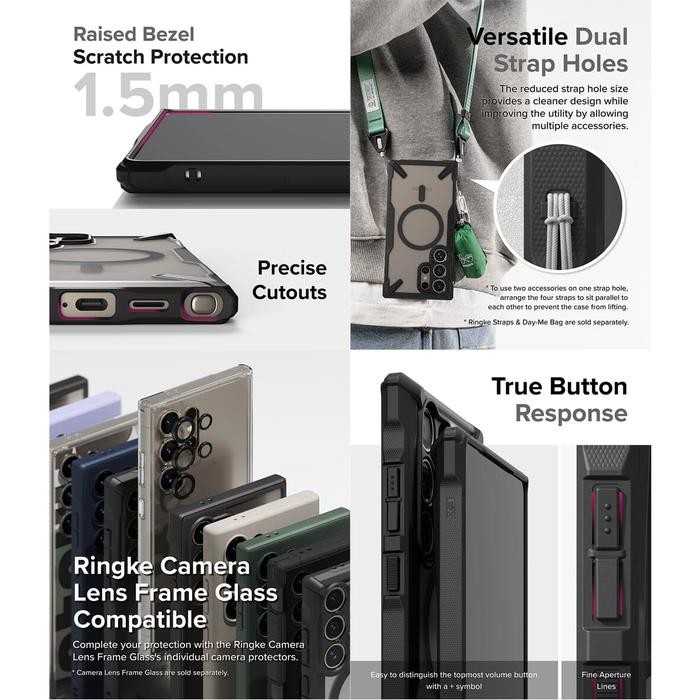 Casing Ringke Compatible For Galaxy S24 Ultra Fusion Magnetic Matte Magsafe Onyx Fusion Card Tempat