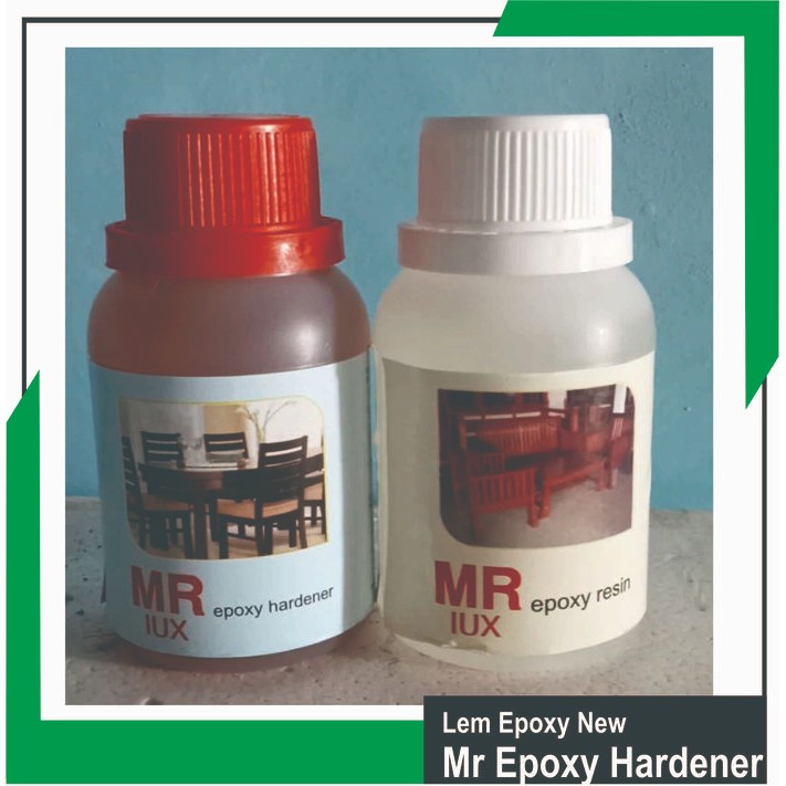 Lem Epoxy Dua Komponen New Mr Epoxy + Hardener 1/4 kg