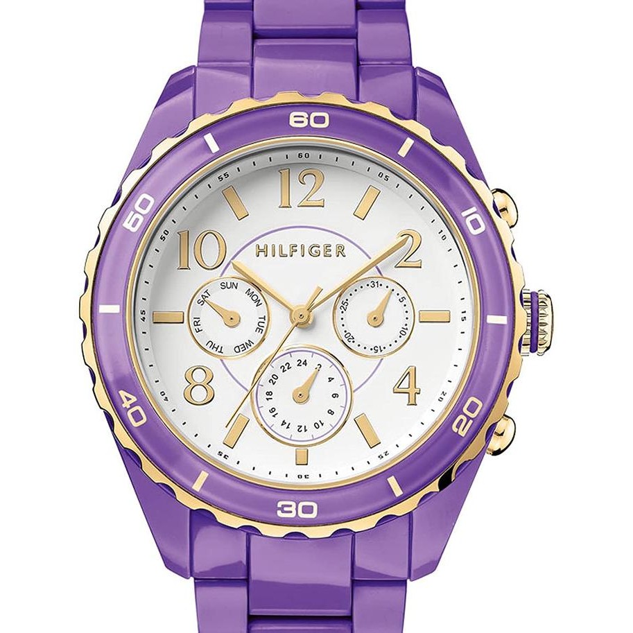 Tommy Hilfiger Multifunction Purple Plastic Womens Watch 1781102