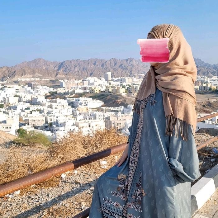 QEFALI Abaya Warna Deep Sage Material Silk Doff