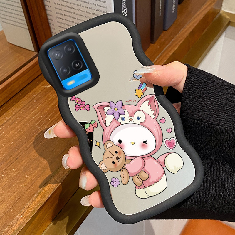 Casing Untuk OPPO A54 Case Casing Anime Pola HP Cesing Macaron Kasing Mirror Silikon Softcase