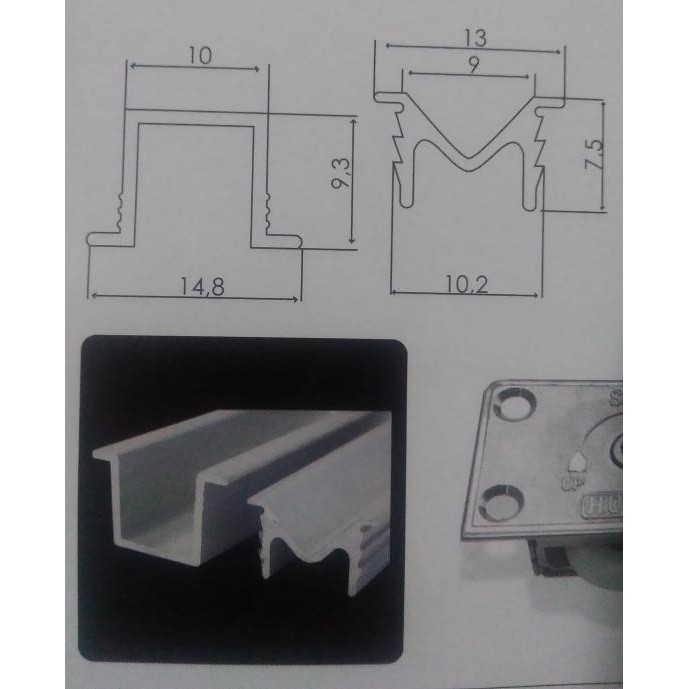 DISKON Rel Pintu Sliding Geser Aluminium U&M / U&V Untuk Lemari/Almari READY STOCK