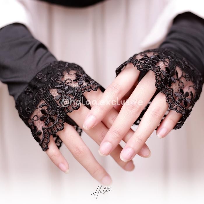 Manset Tangan Cincin Handsock Ring Renda Brukat Besar Muslimah Cantik