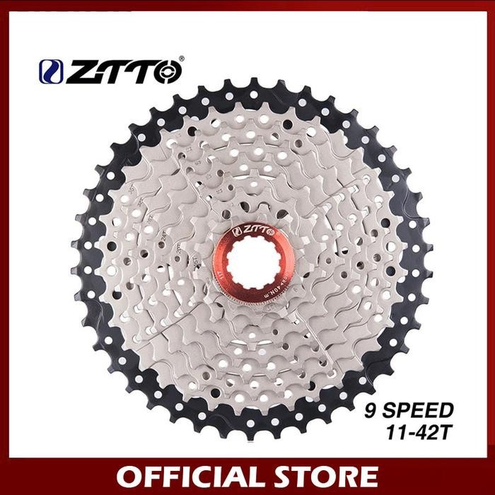 ZTTO SPROCKET 9 SPEED 11-42T SILVER GEAR CASSETTE SEPEDA MTB