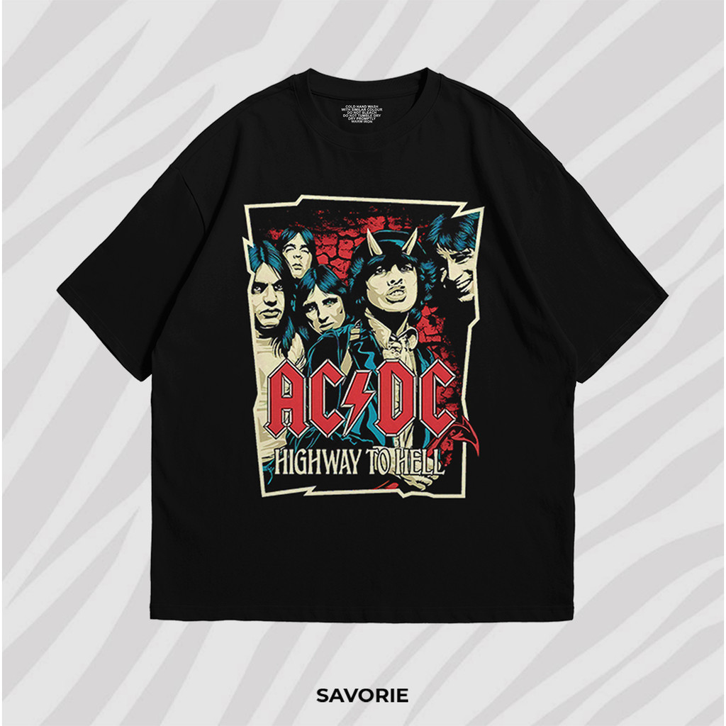 AC DC VINTAGE T-SHIRT 20s OVERSIZE COTTON COMBED PREMIUM