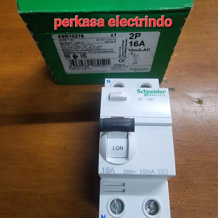 RCCB ELCB SCHNEIDER 2P 16A 10MA A9R10216