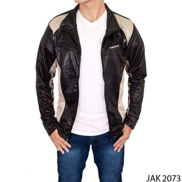 Jaket Kasual Pria Metalic Hitam JAK 2073 - Bahan Baby Terry - Semi