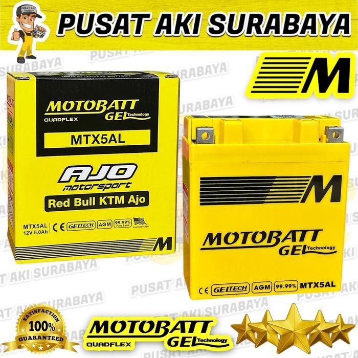 AKI KERING MOTOBATT MTX5AL SEPEDA MOTOR SATRIA LUMBA MEGAPRO PRIMUS