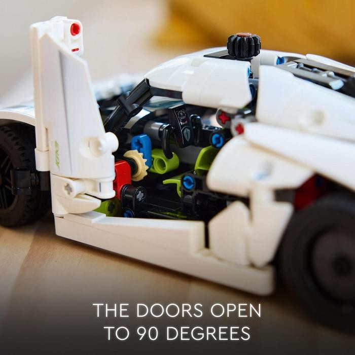 sygk- Lego Technic 42184 Koenigsegg Jesko Absolut White Hypercar (801 Pieces) Mainan Susun