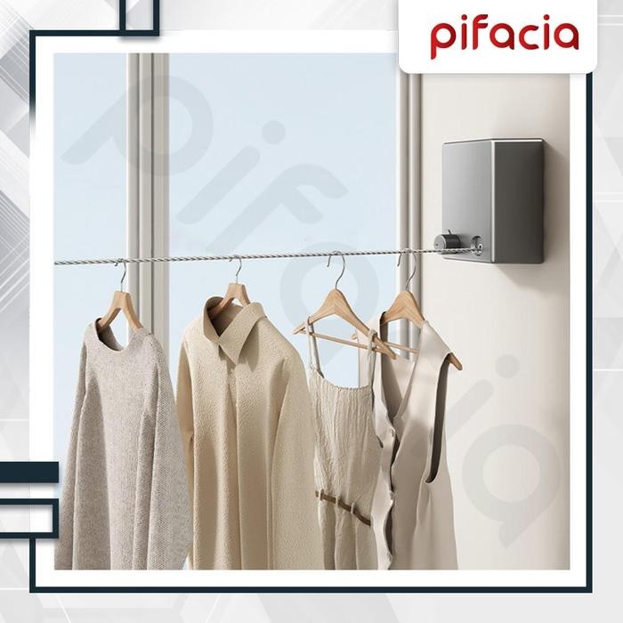 PIFACIA Jemuran Baju Tali Tarik Jemuran Portable Gantungan Tali Kawat Portable Praktis