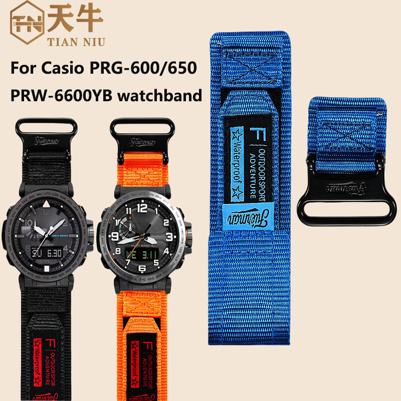 IMPORT 24mm Sports breathable Nylon watchband For Casio Strap GA-2300 GA-2000 PRW-6600 PRG-600/650Y