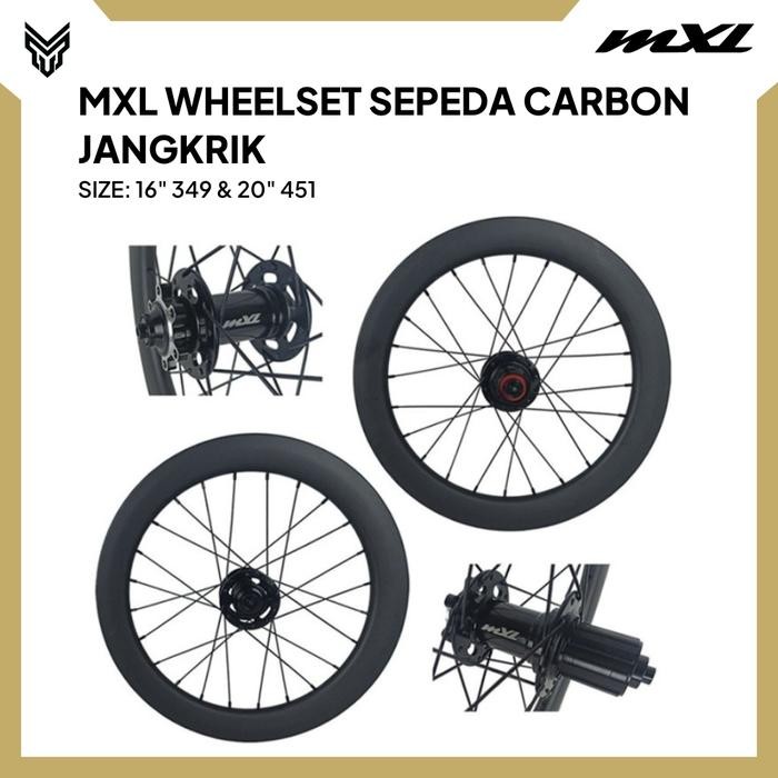 Mxl Wheelset Sepeda 16" 349 & 20" 451 Carbon Velg Roda Set Bike