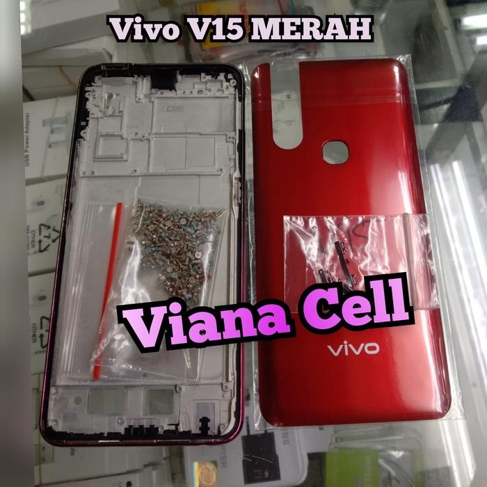 BAUT HP ANDROID + FRAME LCD BACKDOOR VIVO V15 MERAH HOUSING FULLSET