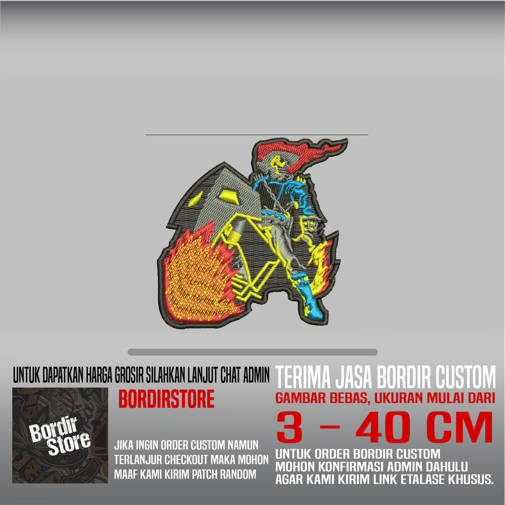 GHOST RIDER KARTUN BS-706 PATCH BORDIR LOGO/EMBLEM