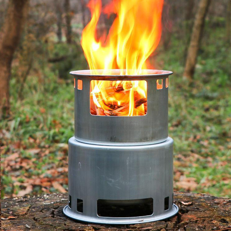 Portable Wood Stove Firewoods Furnace Outdoor Stove 화목난로 Cooking Burner Lightweight Stainless Steel 