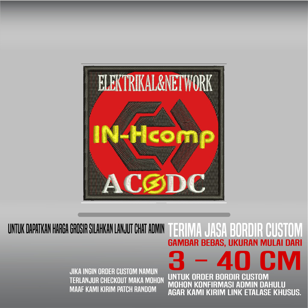ACDC ELEKTRIKAL & NETWORK IN HCOMP PATCH BORDIR LOGO/EMBLEM HDP-615