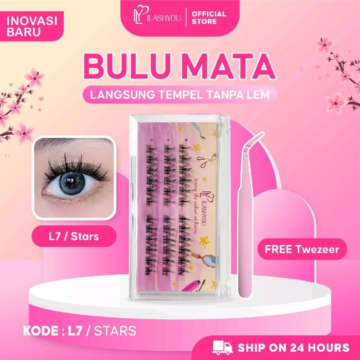 (Langsung Tempel) Bulu Mata Palsu Ilashyou Tahan Hingga 7 Hari Tanpa Lem - Eyelash, Eye Extension