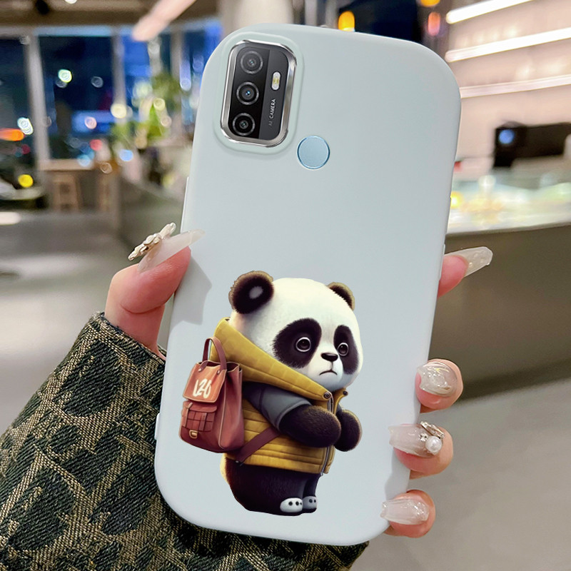 Casing Hp Untuk OPPO A53 2020 A53s A33 2020 A32 A11s Case Casing Panda kecil HP Kasing bulat gemuk C