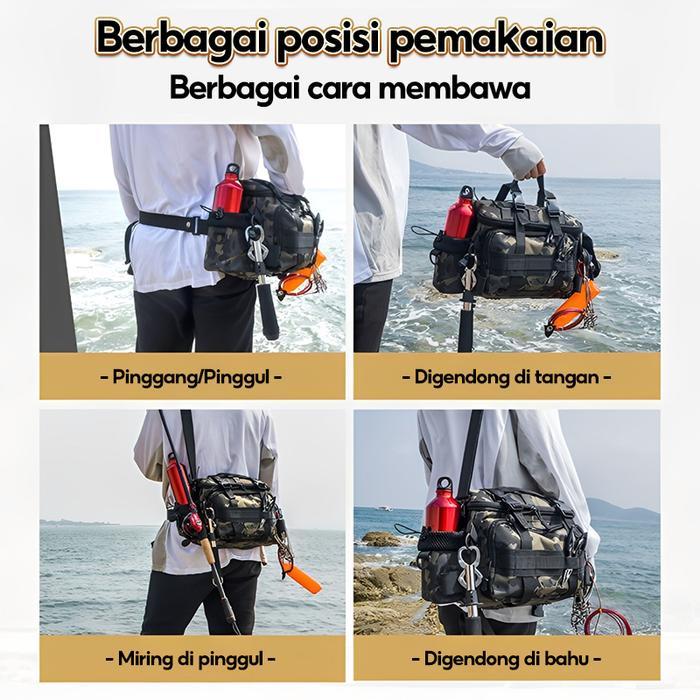 FW TAS LURE MODEL BARU TAS PINGGANG MULTIFUNGSI DENGAN KAPASITAS BESAR, ANTI AIR UNTUK PANCING, TAS