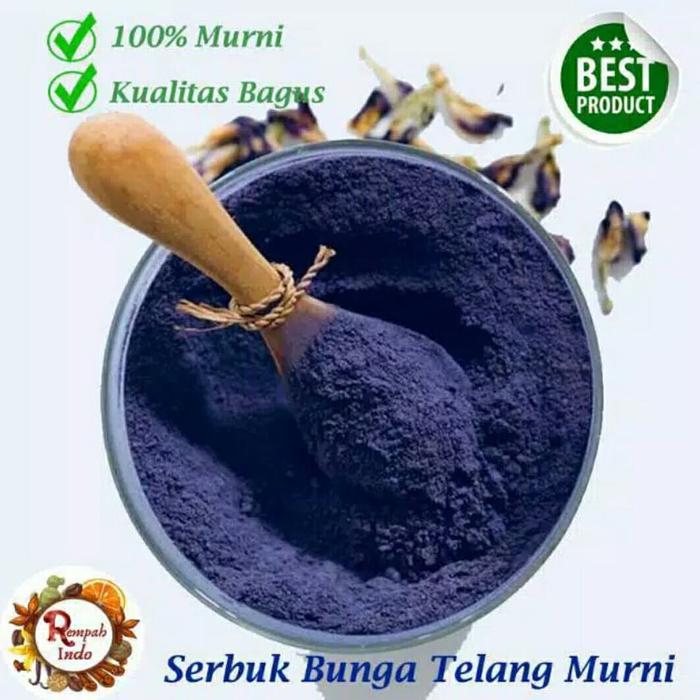 Powder Serbuk Tepung Bubuk Bunga Telang Teh Bubuk Telang Isi 50 Grm Terbaruu