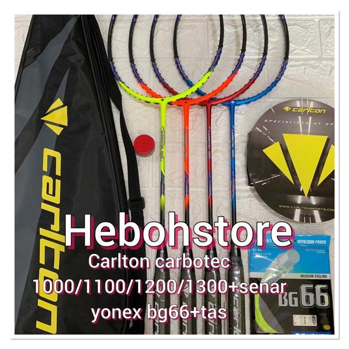 Raket Badminton CARLTON CARBOTEC 1000/1100/1200/1300+Tas+GRIP SET ORIGINAL