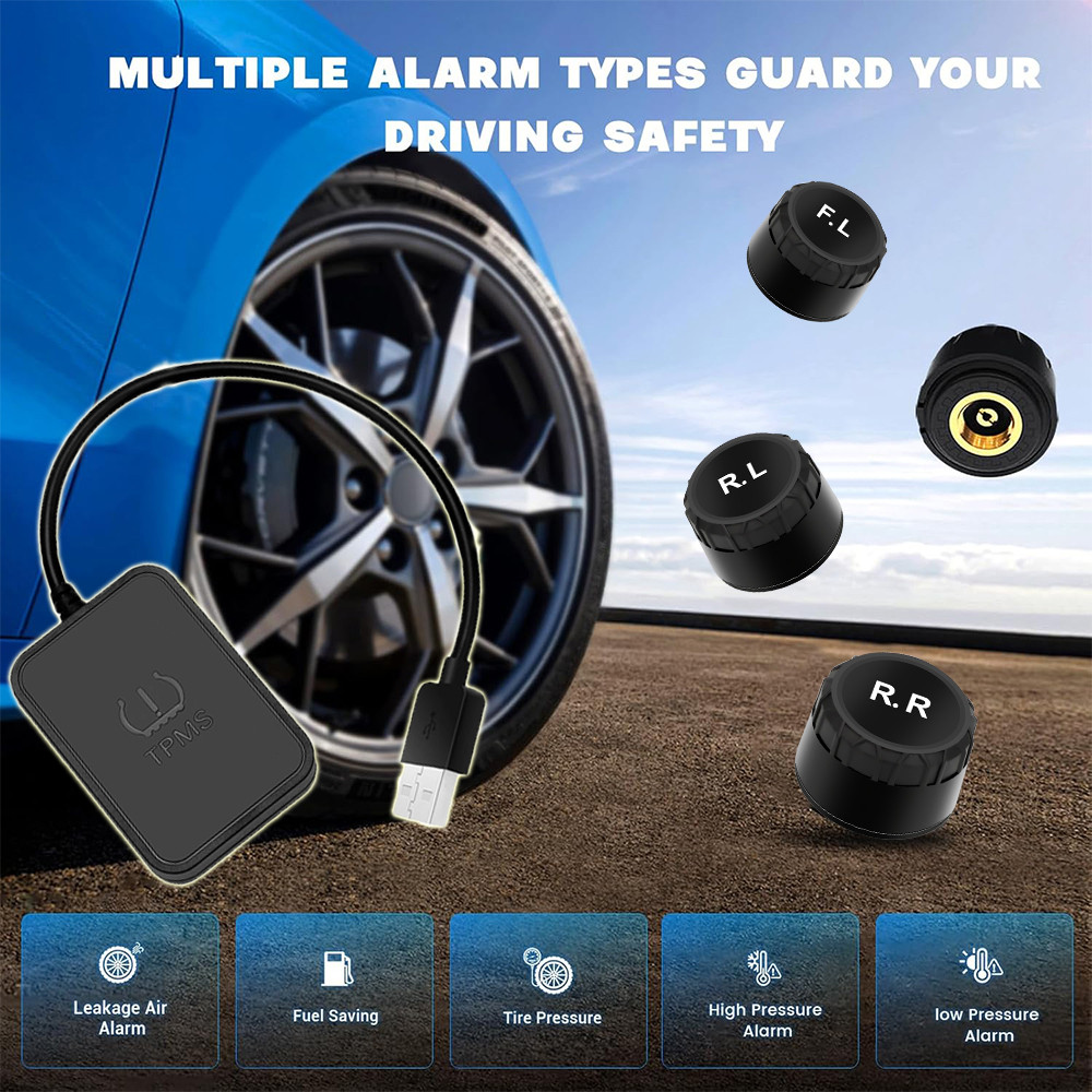 USB Android Car TPMS Wireless Transmission Tire Pressure Monitoring SystemAndroid Navigation TPMS