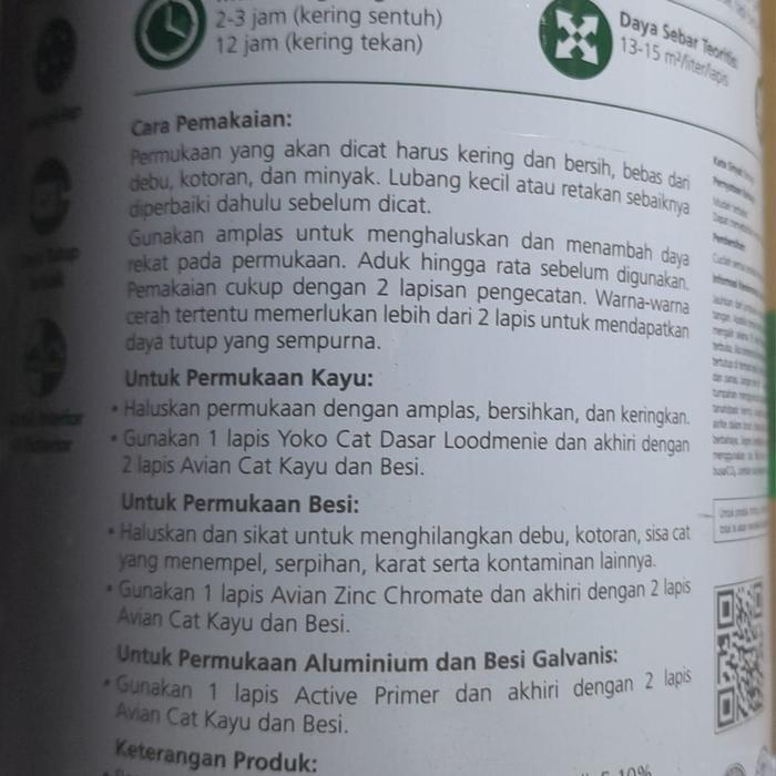NEW Cat Kayu dan Besi Avian Kilo