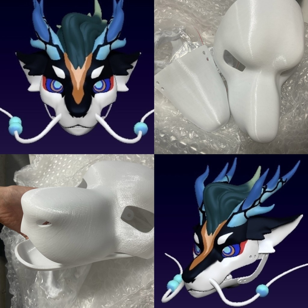 Kigurumi Base Mask Movable Jaw Long Snouted Family 3D Printing Semi Realistic Beast Suit Skull