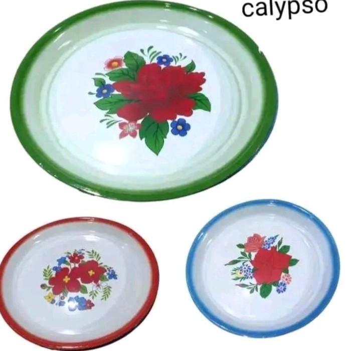 nampan 3 pcs Seng Nampan Jadul Talam 50 cm Kitchenware Bahan Seng Motif Bunga untuk Acara Hajatan