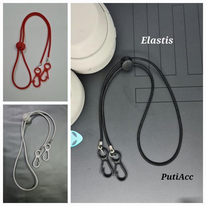 Tali Masker Hitam Polos Elastis Strap masker Cowok Cewek