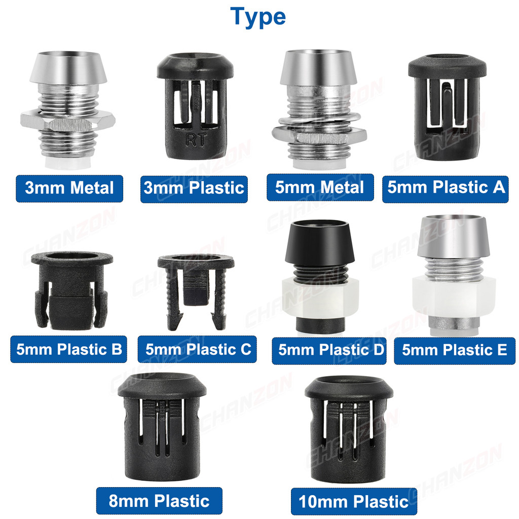 3mm 5mm 8mm 10mm LED Holder Socket Clip Bezel Light Emitting Diode Lamp Base Cover Metal Chrome
