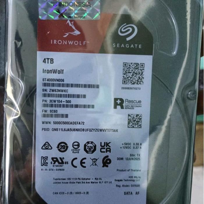 IronWolf 4TB Harddisk NAS HDD SATA 7200RPM RESCUE MFI S E A G A T E