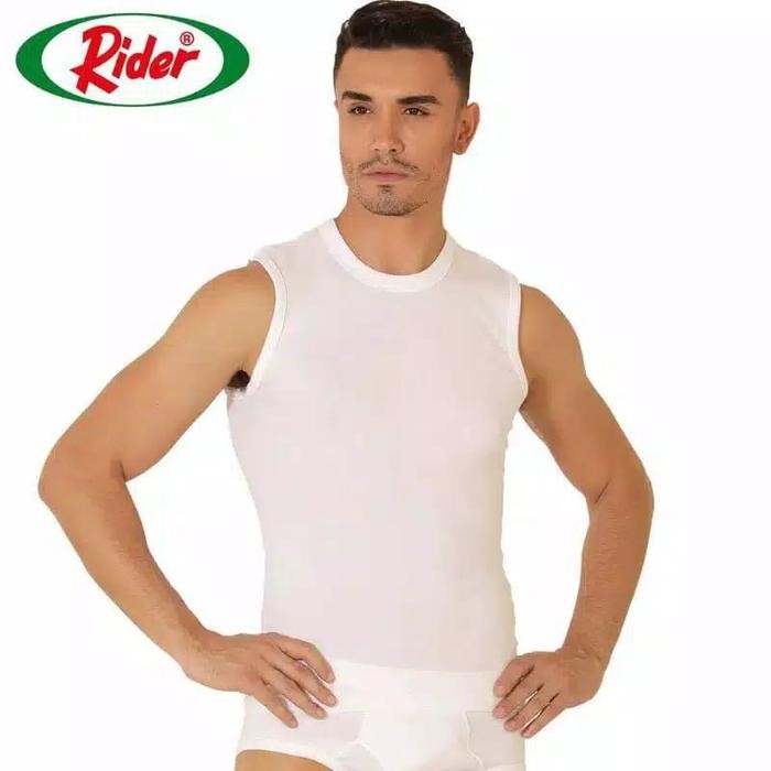 Flyman Elfsa - Sport Singlet Tanktop R227 B Putih Original Pria Kaos Katun