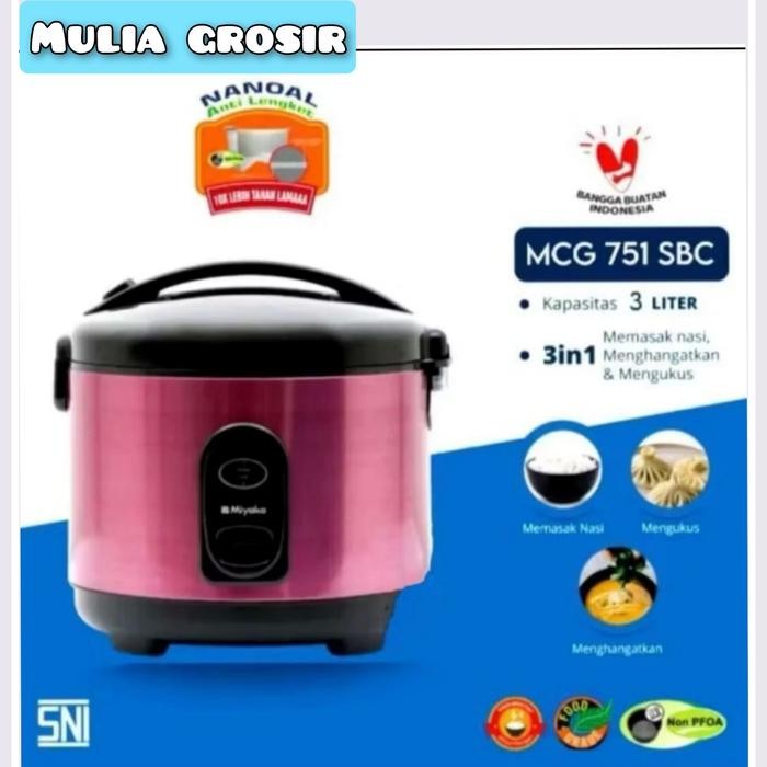 Magic Com Miyako 3Liter Mcg 751 Sbc Anti Lengket