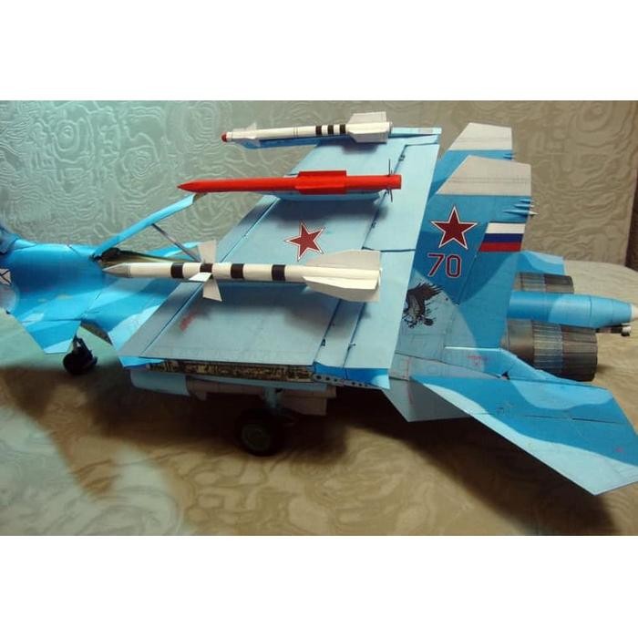 Diy Miniatur Papercraft Pesawat Tempur Sukhoi Su-33